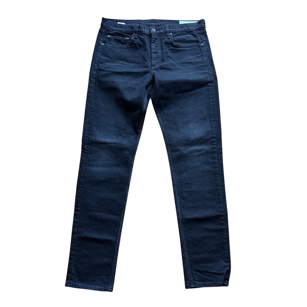 Rag & Bone Jeans Men 34X32 Black Sterling Fit 1 Extra Slim Denim Button Fly Pant
